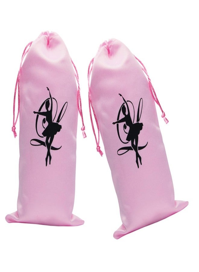 FONDOTIN 2pcs Drawstring Dance Shoe Storage Bag The Tote Bag Organizer Satin Pink Pointed Shoes Pouches Shoes Storage Pouches Dance Shoes Bags Washable Drawstring Bag X27 Shoe Bags - Image 1